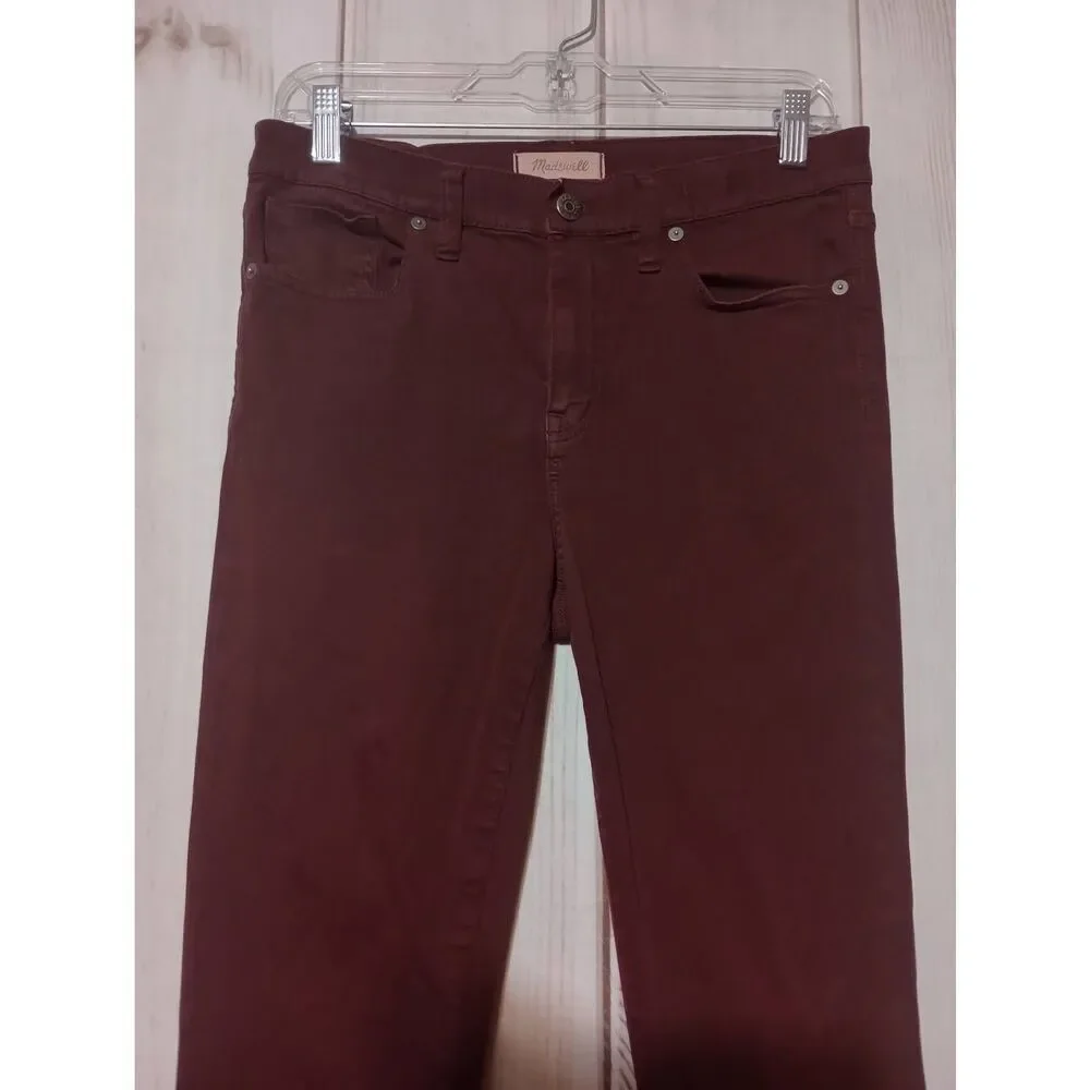 Madewell 9 High Riser Skinny Skinny Jeans Burgundy Wine Size 29 High‎ Waisted